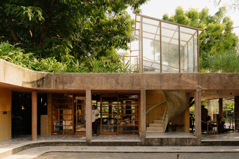 The SHED studio among the trees